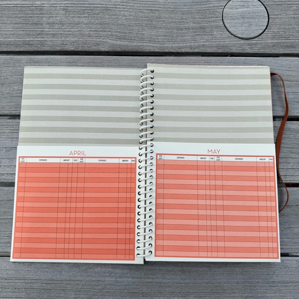 NEW Home finance and bill organizer book budget planner spiral bound pockets
